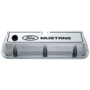 Ford Racing - Ford Racing Tall Valve Cover - Baffled - Breather Hole - Ford Mustang Logo - Polished - Small Block Ford (Pair)