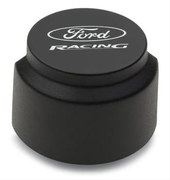 Ford Racing - Ford Racing Push-In Round Breather - 1-1/4 in Hole - Half Shielded - Ford Racing Logo - Black Crinkle