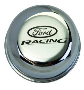 Ford Racing - Ford Racing Push-In Round Breather - 1.22 in Hole - Ford Racing Logo - Chrome