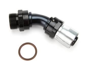 Fragola Performance Systems - Fragola Sport Crimp 45 Degree 12 AN Male O-Ring to 12 AN Hose Hose End - Black/Silver