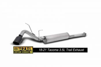 Gibson Performance Exhaust - Gibson Black Elite Cat-Back Exhaust System - 2-1/2 in Diameter - Single Rear Exit - 4 in Black Tip - Stainless - Toyota Tacoma 2016-21