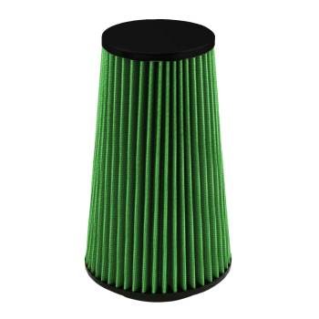 Green Filter - Green Filter Conical Air Filter Element - 5.5 in Diameter Base - 4 in Diameter Top - 9 in Tall - 3.5 in Flange - Green