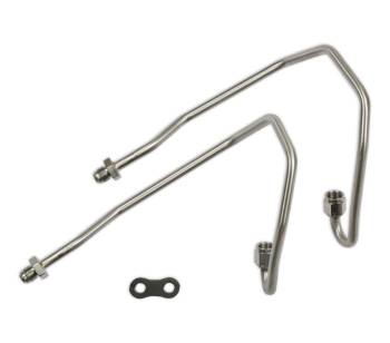Holley - Holley Power Steering Pressure Tube - 6 AN Inlet/Outlet - Pressure/Return - Separator - Nickel Plated - Borgeson Mopar Box