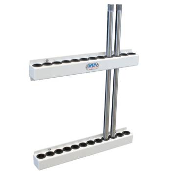 Hepfner Racing Products - HRP Torsion Bar Rack - Wall Mount - 2-Piece - 12 Bar Capacity - White - Midget Torsion Bars