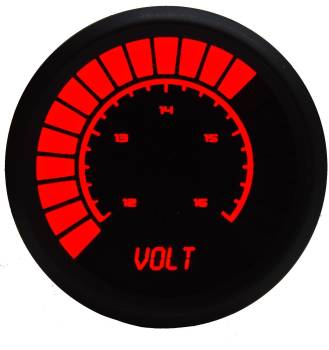 Intellitronix - Intellitronix Bargraph Voltmeter - 12-16V - 2-1/16 in Diameter - Black Face - Red LED