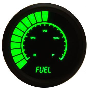 Intellitronix - Intellitronix Bargraph Digital Fuel Level Gauge - 2-1/16 in Diameter - Black Face - Green LED
