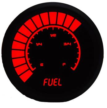 Intellitronix - Intellitronix Bargraph Digital Fuel Level Gauge - 2-1/16 in Diameter - Black Face - Red LED