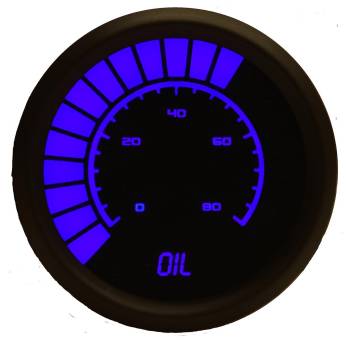Intellitronix - Intellitronix Bargraph Digital Oil Pressure Gauge - 0-80 psi - LED - 2-1/16 in Diameter - Black Face - Blue LED