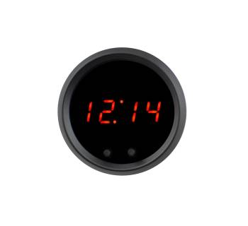Intellitronix - Intellitronix Clock - 2-1/16 in Diameter - Digital Display - 12-Hour Format - LED Indicator Lights - Red LED - Black Face