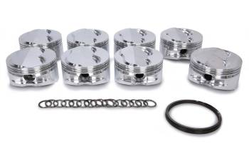 JE Pistons - JE Pistons Dome Piston - 4.125 in Bore - 1/16 x 1/16 x 3/16 in Ring Grooves - Plus 3.30 cc - Small Block Chevy (Set of 8)