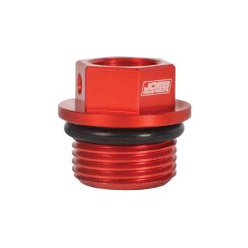 JOES Racing Products - JOES Oil Fill Plug - Screw-On - 20 mm x 1.5 Thread - 17 mm Hex Head - Aluminum - Red - Suzuki GSXR Micro Sprint