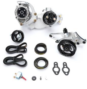 Jones Racing Products - Jones Racing Products 6-Rib / HTD Serpentine Pulley Kit - Black - Short Water Pump - Small Block Chevy