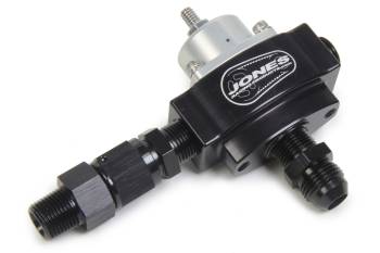 Jones Racing Products - Jones Racing Products HP Billet Fuel Pressure Regulator - 4.5 to 9 psi - 3/8 in NPT Inlet/Outlet - 3/8 in NPT Bypass - 1/8 in NPT Port - Black