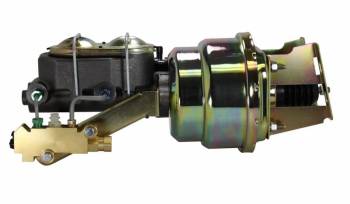 Leed Brakes - Leed Master Cylinder and Booster - 1-1/8 in Bore - Dual Integral Reservoir - 7 in OD - Dual Diaphragm - Zinc Plated - GM Fullsize Truck 1960-66