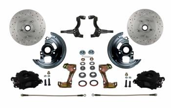 Leed Brakes - Leed Power Disc Conversion Front Brake System - 1 Piston Caliper - 11 in Solid Rotor - Black - GM A-Body 1964-72/F-Body 1967-69/X-Body 1969-74