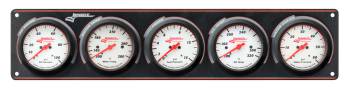 Longacre Racing Products - Longacre Sportsman Elite Gauge Panel Assembly - Fuel Pressure/Oil Pressure/Oil Temperature/Water Pressure/Water Temperature - White Face