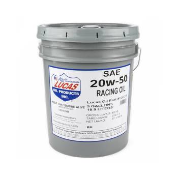 Lucas Oil Products - Lucas PLUS Racing High Zinc 20W50 Motor Oil - Conventional - 5 gal Bucket