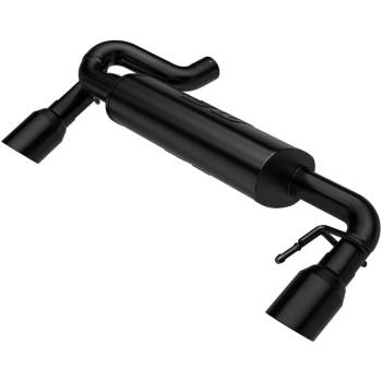 Magnaflow Performance Exhaust - Magnaflow Street Series Axle-Back Exhaust System - 2-1/2 in Diameter - Dual Rear Exit - 4 in Black Tips - Stainless - Black - Ford Midsize SUV 2021-22