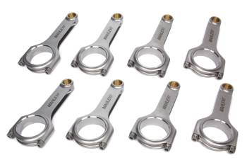 Manley Performance - Manley H Beam Forged Steel Connecting Rod - 6.125 in Long - Bushed - 7/16 in Cap Screws - ARP 2000 - GM LS-Series (Set of 8)