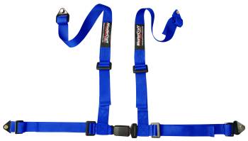 Mastercraft Safety - Mastercraft Trail Runner 4 Point Harness - Bolt-On - 2 in Straps - Pull Down Adjust - Individual Harness - Blue