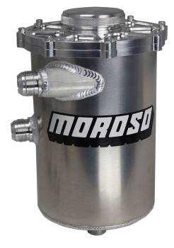 Moroso Performance Products - Moroso Dry Sump Oil Tank - 5 Quart - 13 in Tall - 7 in Diameter - 16 AN Male Inlet - 12 AN Male Outlet - 16 AN O-Ring Breather Port