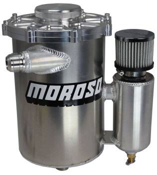 Moroso Performance Products - Moroso Dry Sump Oil Tank - 5 Quart - 13 in Tall - 7 in Diameter - 16 AN Male Inlet - 12 AN Male Outlet - Breather Tank