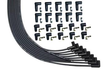 Moroso Performance Products - Moroso Ultra Spiral Core Spark Plug Wire Set - 8 mm - Black - 90 Degree Plug Boots - HEI/Socket Style - Universal 8-Cylinder