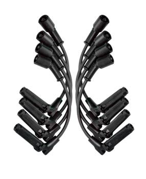 Moroso Performance Products - Moroso Ultra Spiral Core Spark Plug Wire Set - 7 mm - Black - 90 Degree Plug Boots - Factory Style Boots - 11.00 in Long - GM LS-Series