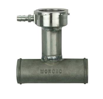 Moroso Performance Products - Moroso Extended Filler Neck - Hose Mount - 1-1/2 in Hose to 1-1/2 in Hose - 1/8 in NPT Hose Barb