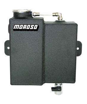 Moroso Performance Products - Moroso Coolant Recovery Tank - 1-1/4 Quart - 3/8 in NPT Female Inlet - 1/2 in NPT Female Outlet - Black