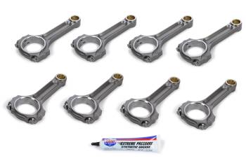 Oliver Racing Products - Oliver I Beam Forged Steel Connecting Rod - 6.125 in Long - Bushed - 7/16 in Cap Screws - Small Block Chevy (Set of 8)