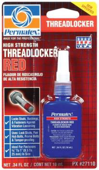 Permatex - Permatex Thread Locker - Red - High Strength - 10 ml Bottle