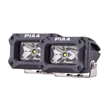 PIAA - PIAA 2000 Series LED Flood Beam Light Assembly - 9.2 Watts - 2 White LED - 3-3/16 x 2-3/8 in Rectangle - Surface Mount - Black (Pair)