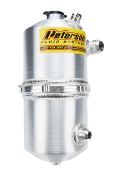 Peterson Fluid Systems - Peterson Dry Sump Oil Tank - 6 Quart - 15-1/2 in Tall - 6 in OD - 12 AN Male Inlet - 12 AN Male Outlet - 16 AN Male Vent