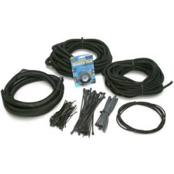 Painless Performance Products - Painless Bronco PowerBraid Kit - 1/8 to 1 in Diameter/Heat Shrink/Ties/Tape - Split - Black - Painless Wiring Harness - Ford Bronco