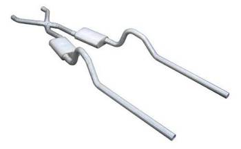 Pypes Performance Exhaust - Pypes Crossmember-Back Exhaust System - 2-1/2 in Diameter - Dual Rear Exit - No Mufflers - No Tips - Stainless - Mopar B-Body 1966-74