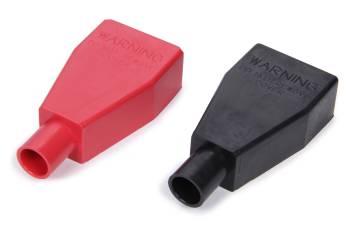 QuickCar Racing Products - QuickCar Top Post Cover Battery Terminal Boot - Black/Red (Pair)