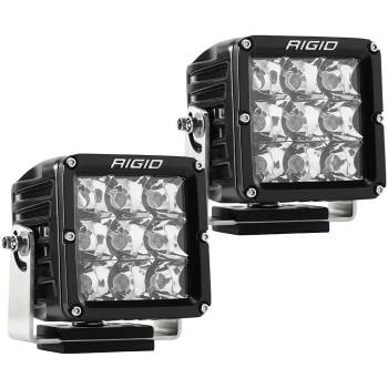 Rigid Industries - Rigid Industries D-XL PRO LED Spot Light Assembly - 68 Watts - 9 White LED - White Lens - 4 x 4 in Square - Surface Mount - Black (Pair)