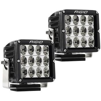 Rigid Industries - Rigid Industries D-XL PRO LED Driving Light Assembly - 89 Watts - 12 White LED - White Lens - 4 x 4 in Square - Surface Mount - Black (Pair)