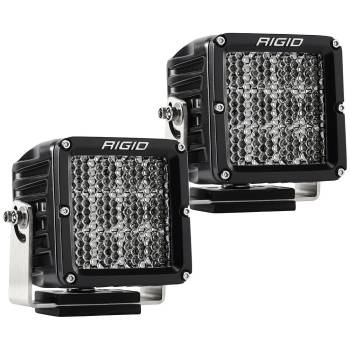 Rigid Industries - Rigid Industries D-XL PRO LED Driving Light Assembly - Diffused White Lens - 4 x 4 in Square - Black (Pair)