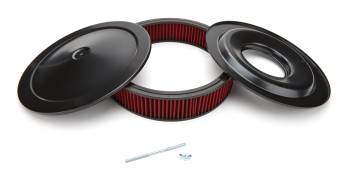Racing Power - Racing Power Performance Air Cleaner Assembly - 14 in Round - 3 in Tall - 5-1/8 in Carb Flange - Drop Base - Red Filter - Black