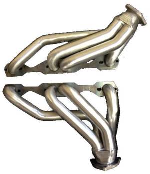 Sanderson Headers - Sanderson Shorty Headers - 1-5/8 in Primary - 2-1/2 in Collector - Silver Ceramic - Small Block Chevy - GM A-Body 1964-81 (Pair)