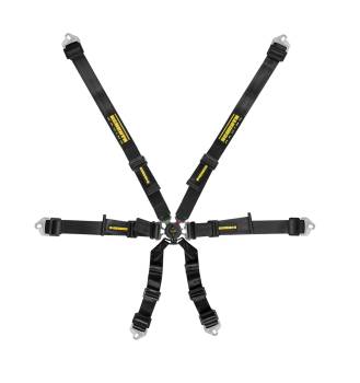 Schroth Racing - Schroth Flexi 2x2 6 Point Camlock Harness - FIA Approved - Pull Down Adjust - Clip In/Wrap Around - Individual Harness - HANS Ready - Black