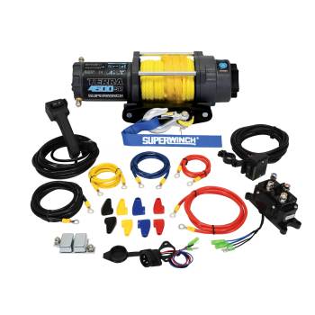 Superwinch - Superwinch Terra Winch - 4500 lb Capacity - Hawse Fairlead - 10 ft Remote - 1/4 in x 50 ft Synthetic Rope - 12V
