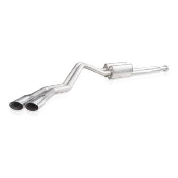 Stainless Works - Stainless Works Legend Cat-Back Exhaust System - 3 in Diameter - Dual Side Exit - 4 in Polished Tips - Stainless - GM Fullsize Truck 2020-21