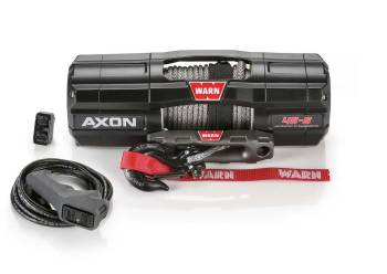 Warn - Warn Axon 45-S Winch - 4500 lb Capacity - Hawse Fairlead - 12 ft Remote - 1/4 in x 50 ft Synthetic Rope - 12V