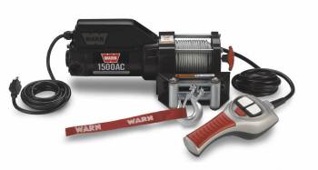 Warn - Warn 1500 AC Winch - 1500 lb Capacity - Roller Fairlead - 12 ft Remote - 3/16 in x 43 ft Steel Rope - 120V