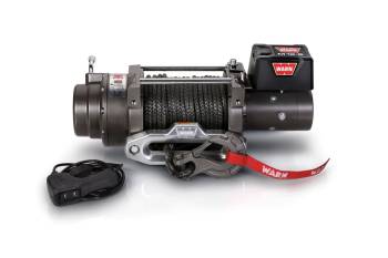 Warn - Warn M12-S Winch - 12000 lb Capacity - Hawse Fairlead - 12 ft Remote - 3/8 in x 100 ft Synthetic Rope - 12V