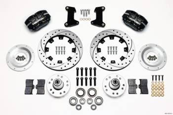 Wilwood Engineering - Wilwood Dynapro Dust-Boot Big Brake Front Brake System - 4 Piston Caliper - 12.19 in OD Slotted and Drilled Rotor - Black - Ford Mustang 1974-78