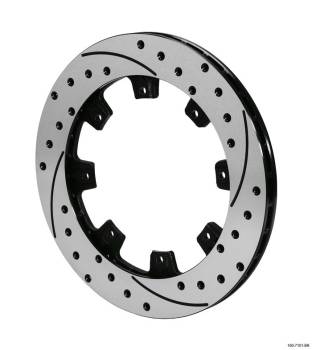 Wilwood Engineering - Wilwood SRP Passenger Side Drilled/Slotted Brake Rotor - 12.19 in OD - 0.810 in Thick - 8 x 7.00 in Bolt Pattern - Black